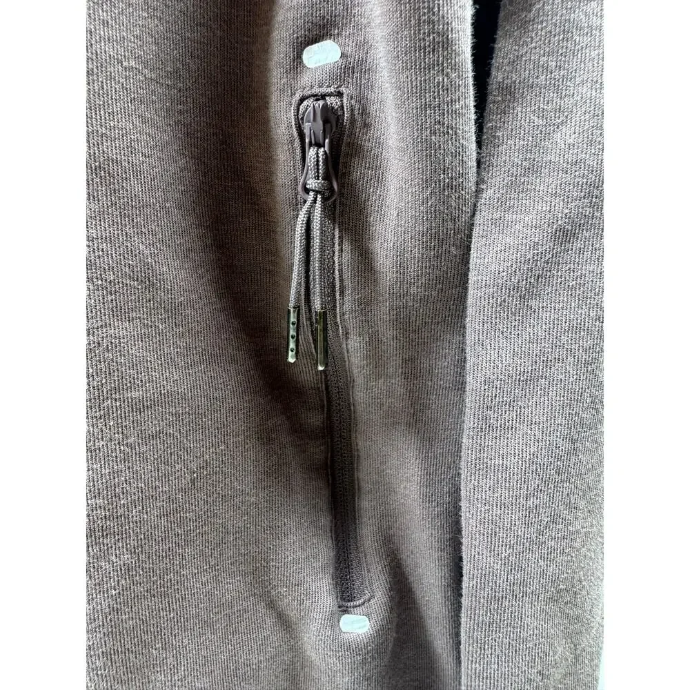 Nike Women’s Full Zip Hoodie Sz Medium Taupe Zippered Pockets Athleisure Logo